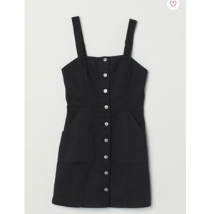 H&M Bib Overall Dress - Black/Twill